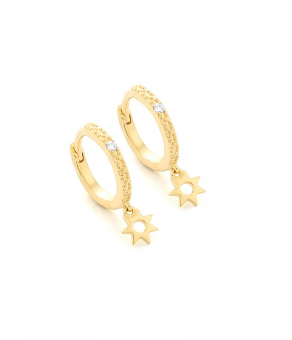 Pendientes aro STAR Gold